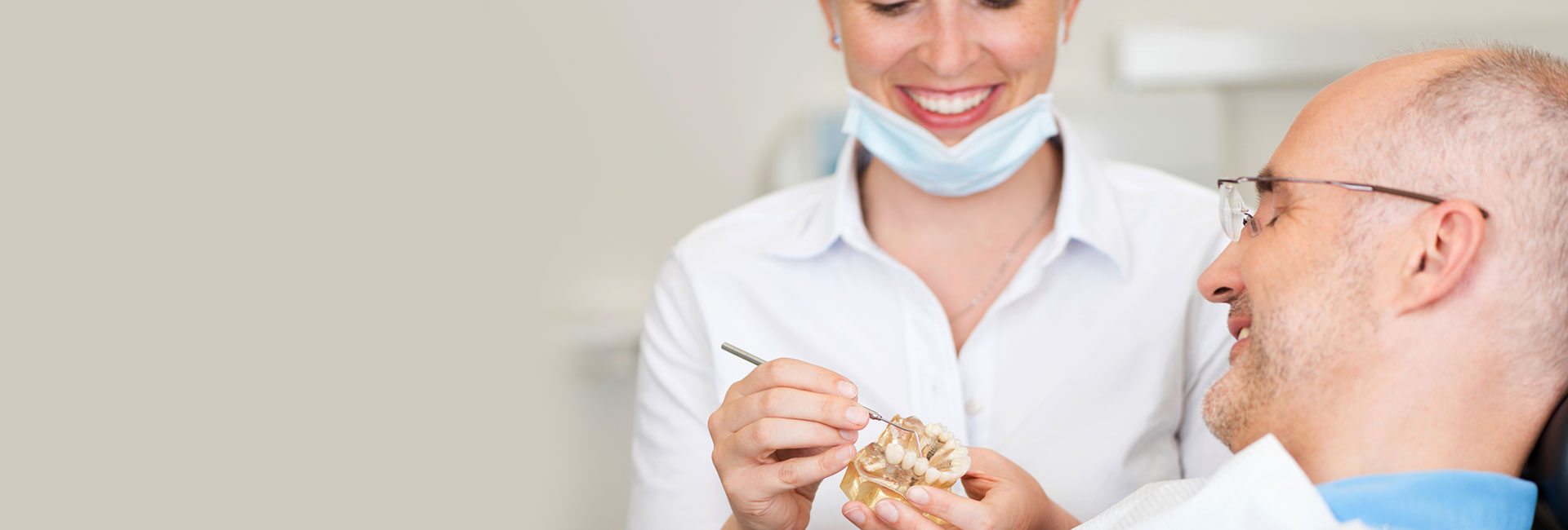 Dentist Explaining Ceramic implant